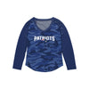 New England Patriots NFL Womens Wordmark Tonal Camo Raglan T-Shirt