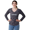 Las Vegas Raiders NFL Womens Wordmark Tonal Camo Raglan T-Shirt