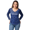 Seattle Seahawks NFL Womens Wordmark Tonal Camo Raglan T-Shirt