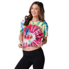 New York Yankees MLB Womens Pastel Tie-Dye Crop Top