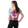 Chicago Cubs MLB Womens Pastel Tie-Dye Crop Top