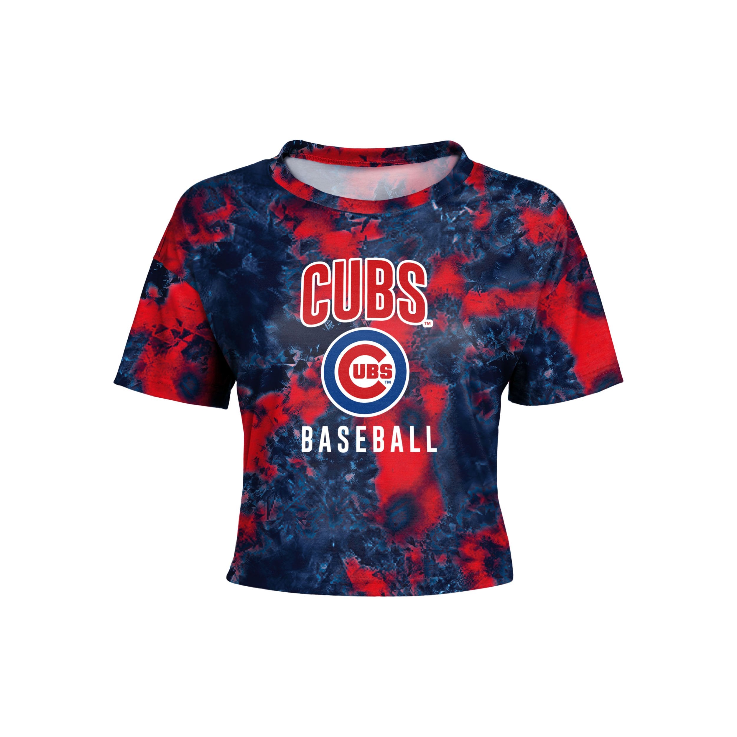 Chicago Cubs Womens Light Blue Tie Dye Short Sleeve T-Shirt