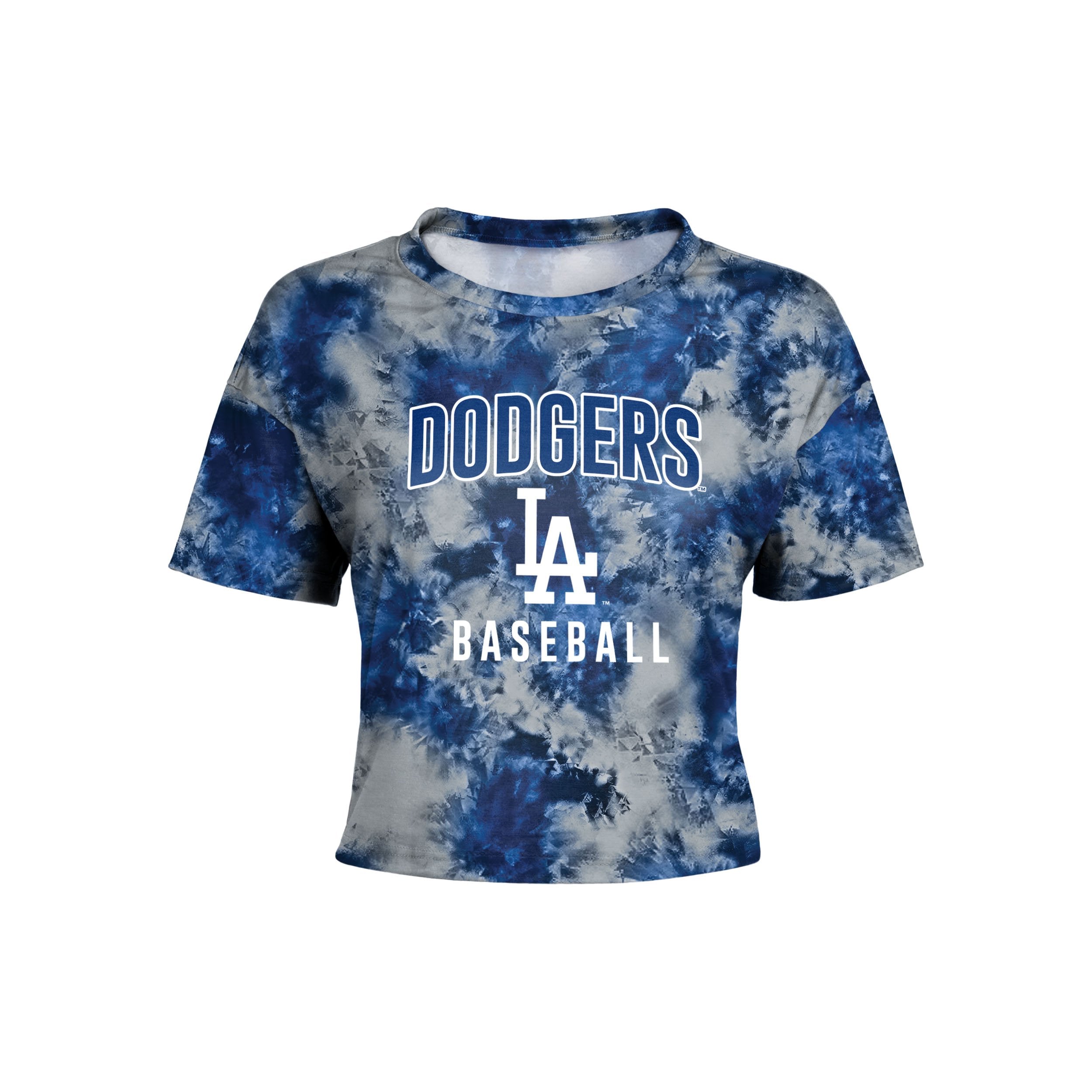 Los Angeles Dodgers Majestic Threads Women's Cooperstown Collection Tie-Dye  Boxy Cropped Tri-Blend T-Shirt