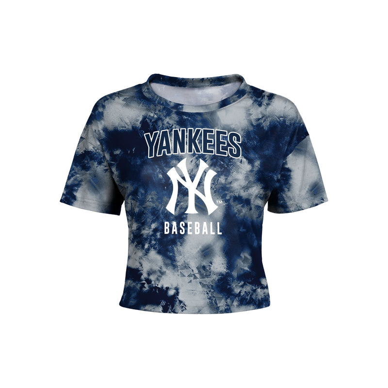 New York Yankees MLB Womens Distressed Wordmark Crop Top