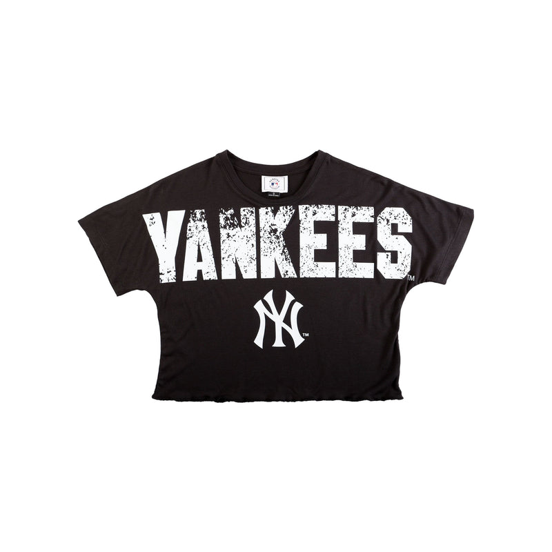 New York Yankees '47 Women's Cooperstown Collection Tubular Mineral Wash  Crop T-Shirt - Cream