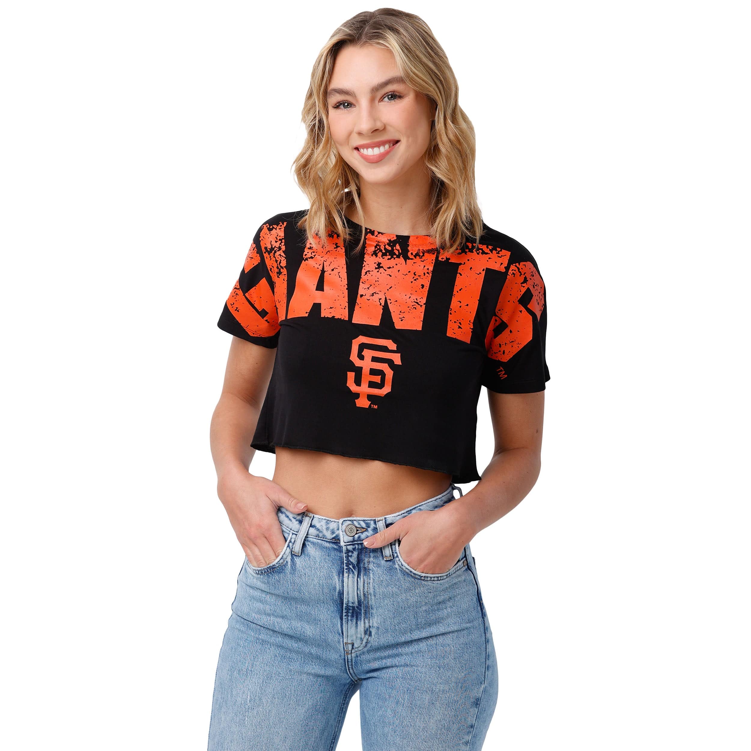 MLB San Francisco Giants Women's Short Sleeve Button Down Mesh