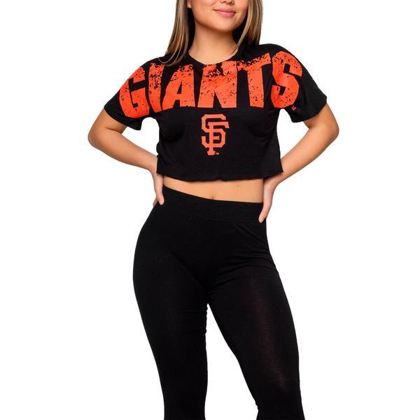 47 Brand Women's San Francisco Giants Black Wordmark Crop Top