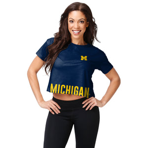Michigan Wolverines NCAA Womens Bottom Line Crop Top