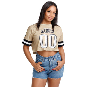 New Orleans Saints NFL Womens Gameday Mesh Crop Top