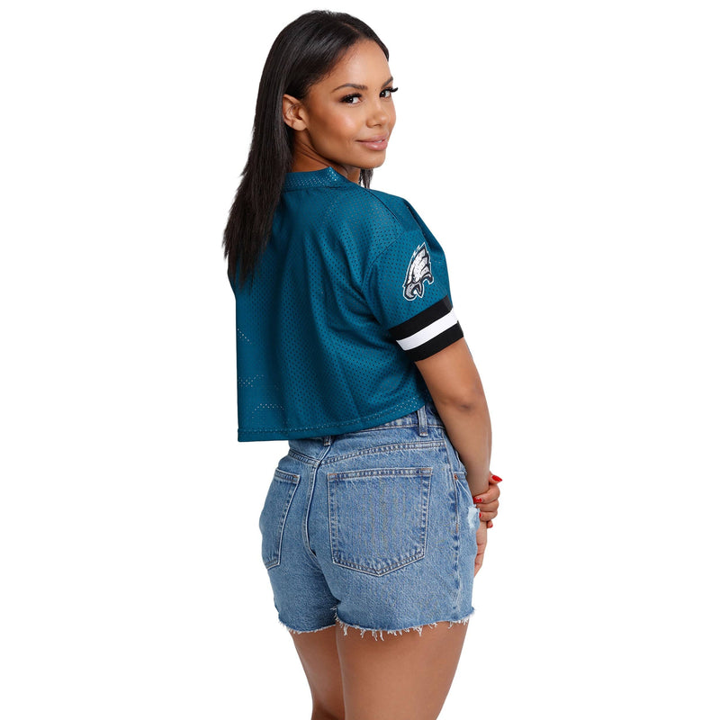 FOCO Philadelphia Eagles NFL Womens Distressed Wordmark Crop Top