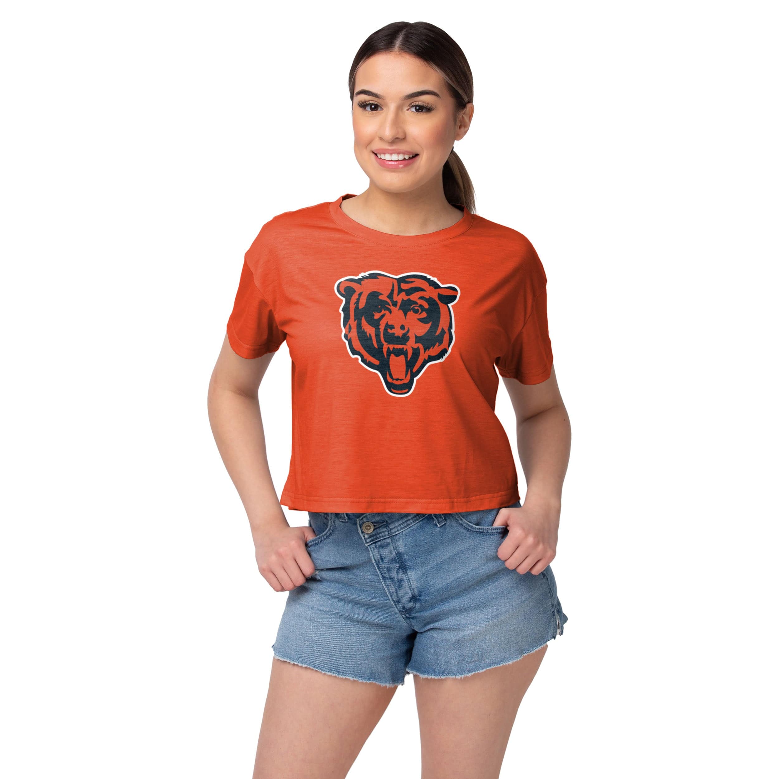 Chicago Bears NFL Womens Cropped Team Crewneck