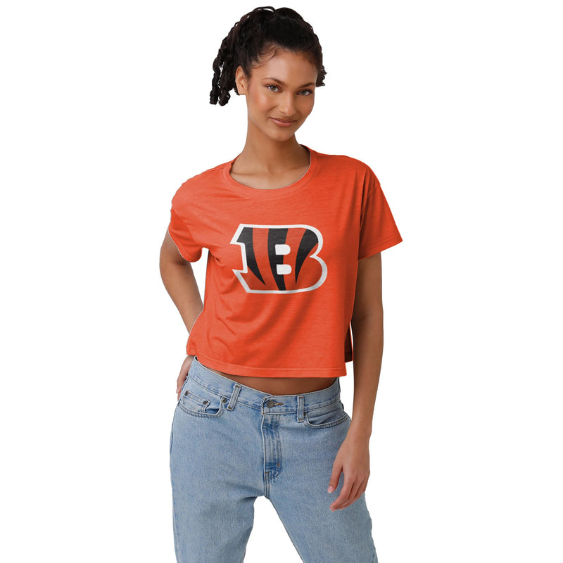 FOCO Cincinnati Bengals NFL Womens Alternate Team Color Crop Top