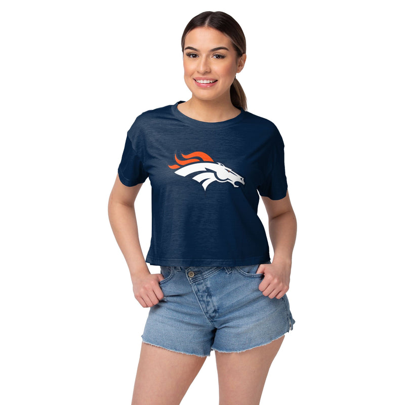 Denver Broncos Womens Alternate Team Color Crop Top