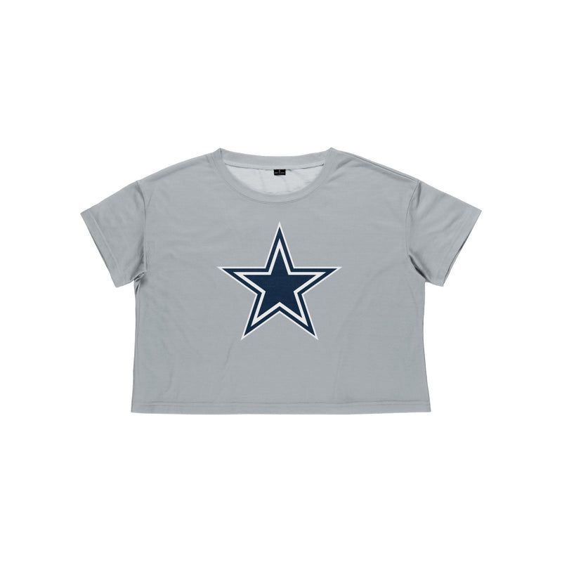 FOCO Dallas Cowboys NFL Womens Distressed Wordmark Crop Top