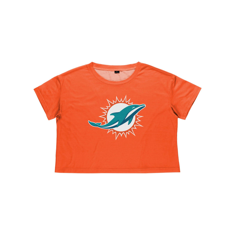 FOCO Miami Dolphins NFL Womens Tie-Dye Big Logo Crop Top