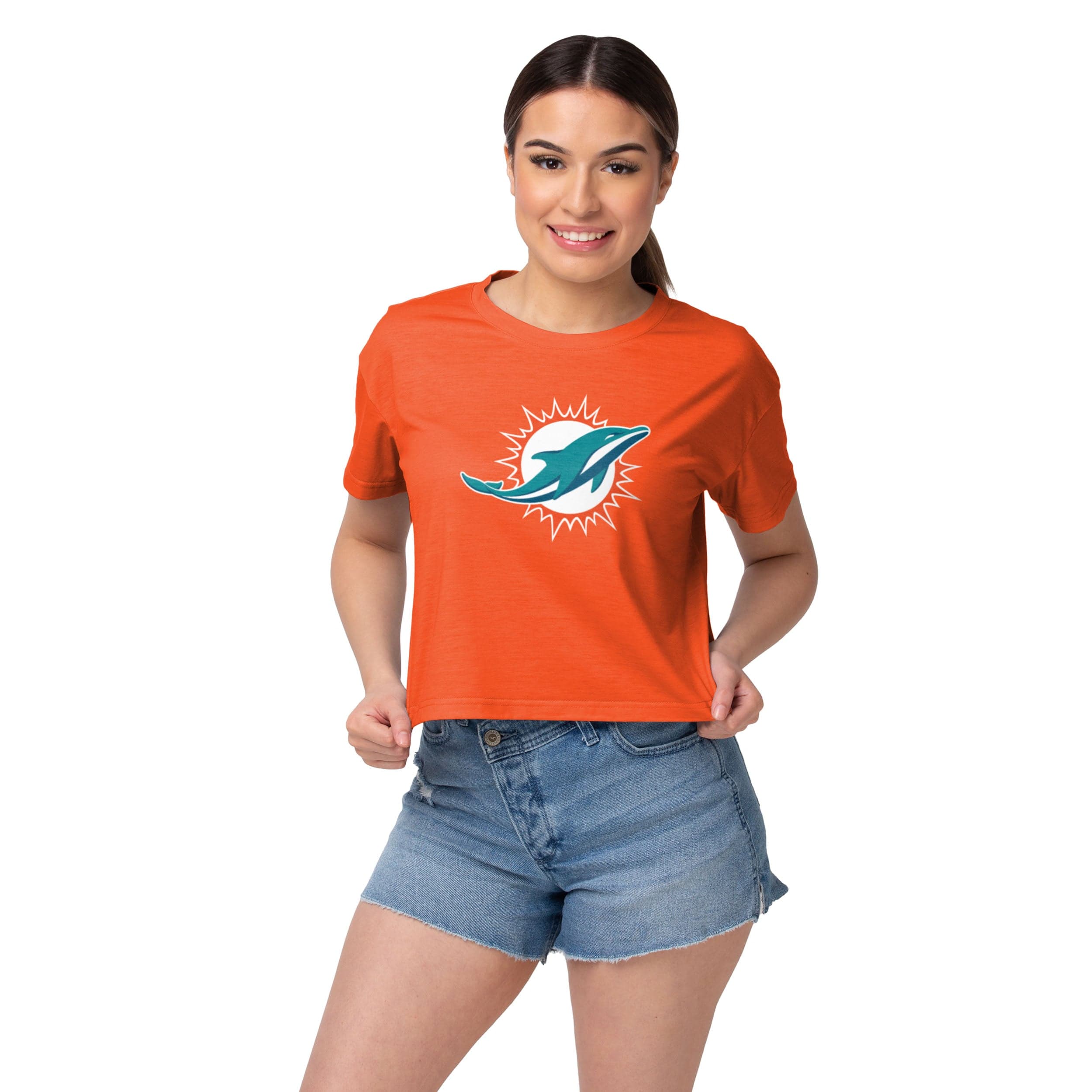 Forever Faithful Miami Dolphins Women's Crop Tops Sleeveless T