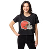 Cleveland Browns NFL Womens Black Big Logo Crop Top