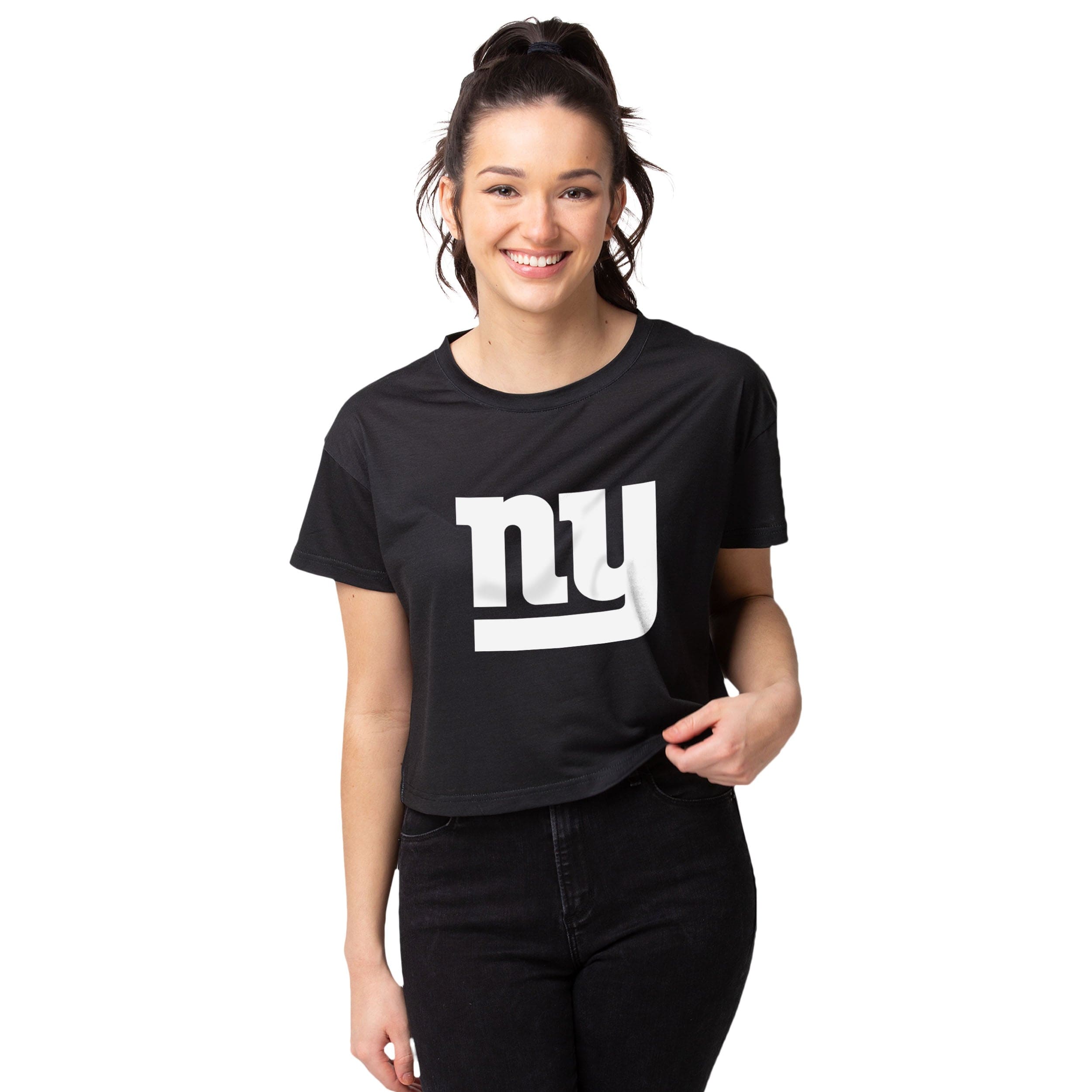 FOCO New York Giants NFL Womens Gameday Mesh Crop Top