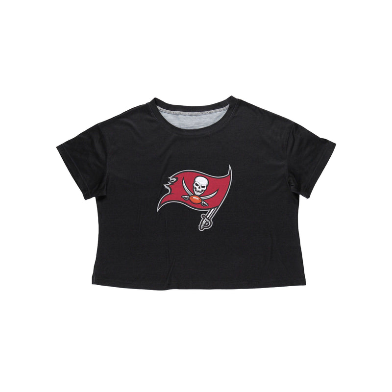 Tampa Bay Buccaneers NFL Womens Black Big Logo Crop Top