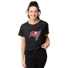 Tampa Bay Buccaneers NFL Womens Black Big Logo Crop Top