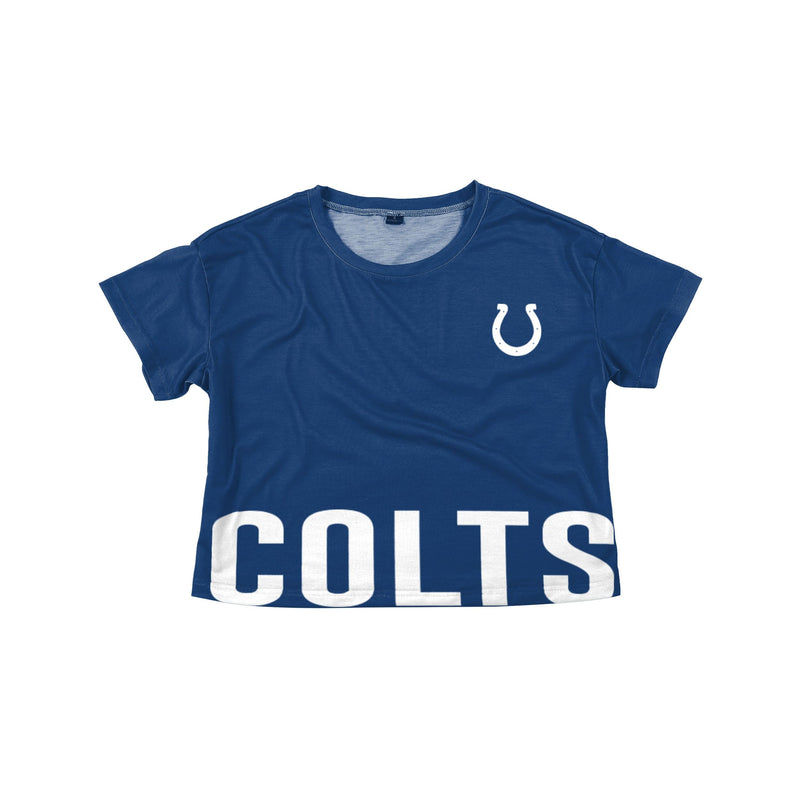 New Era Women's Indianapolis Colts Blue Sporty Long Sleeve Crop Top