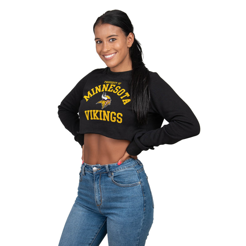 Minnesota Vikings NFL Womens Cropped Team Crewneck