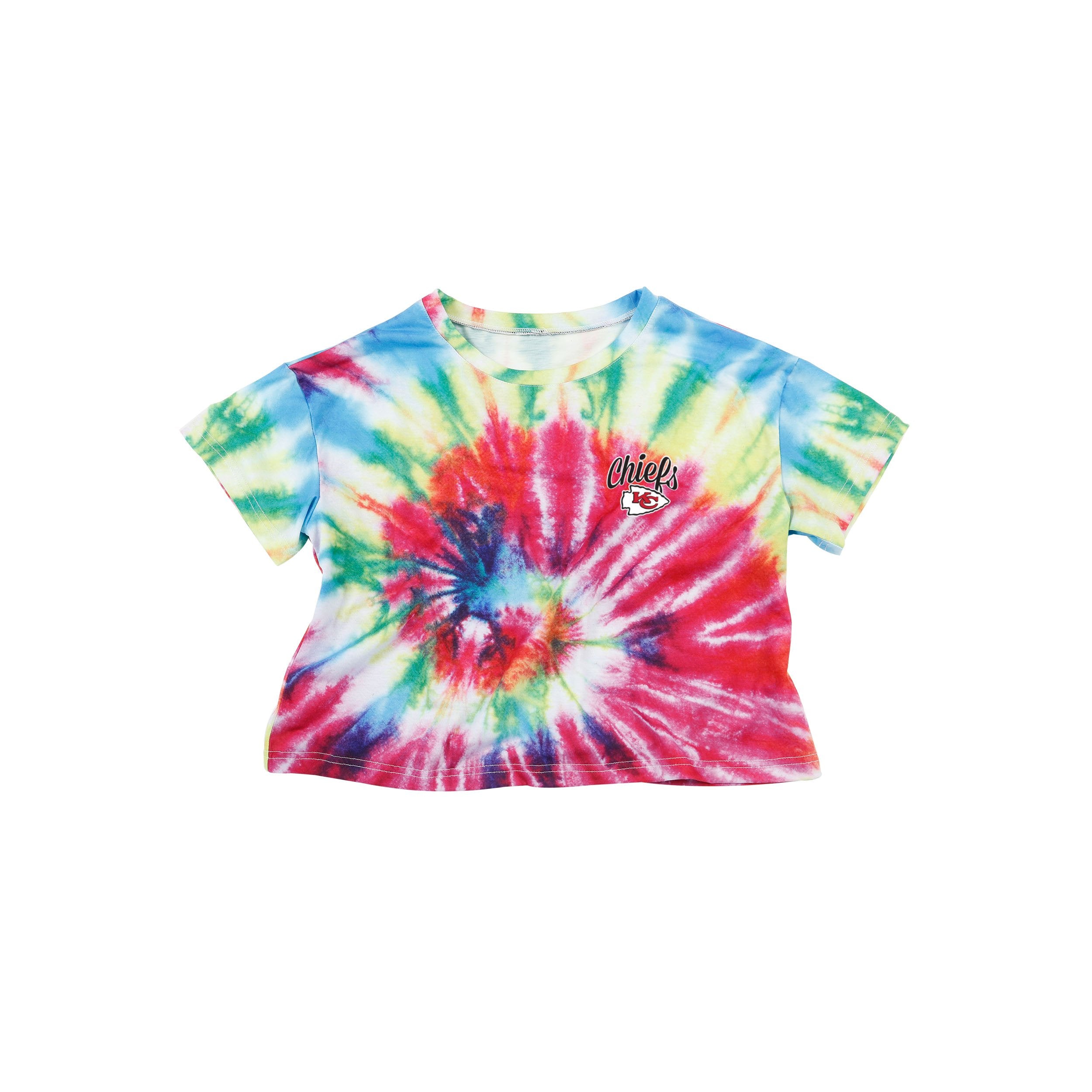 Kansas City Chiefs Womens Tie-Dye Big Logo Crop Top