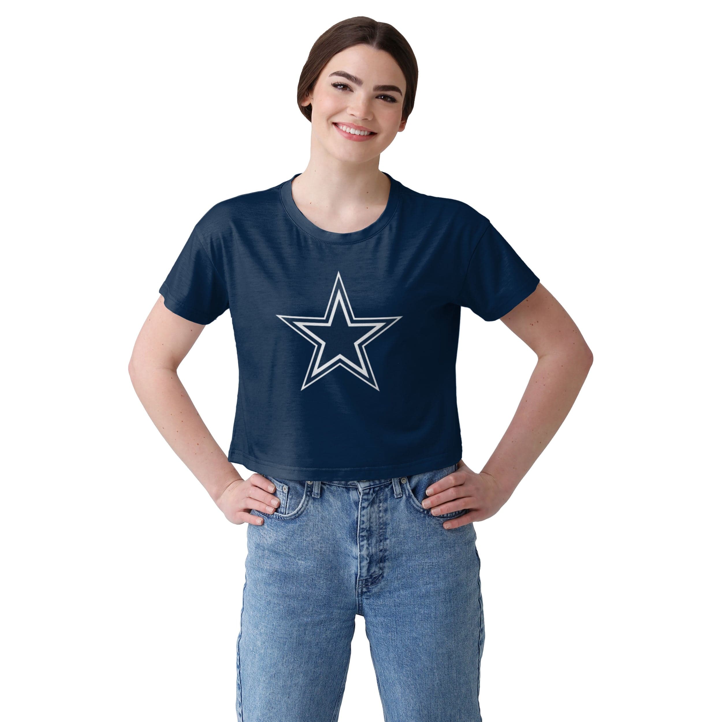 Dallas Cowboys Womens Alternate Team Color Crop Top