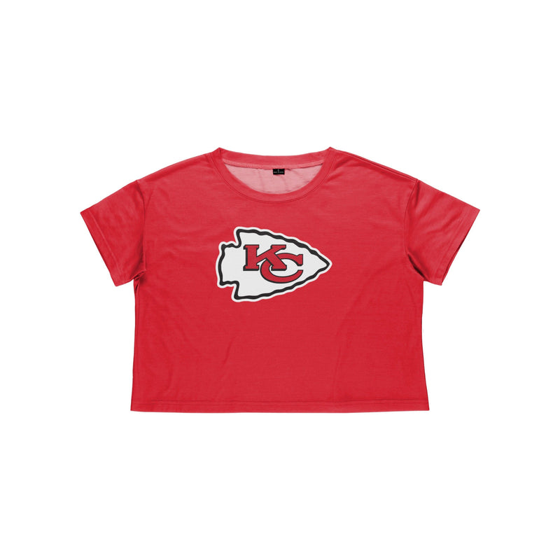 Kansas City Chiefs Womens Black Big Logo Crop Top