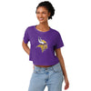 Minnesota Vikings NFL Womens Solid Big Logo Crop Top