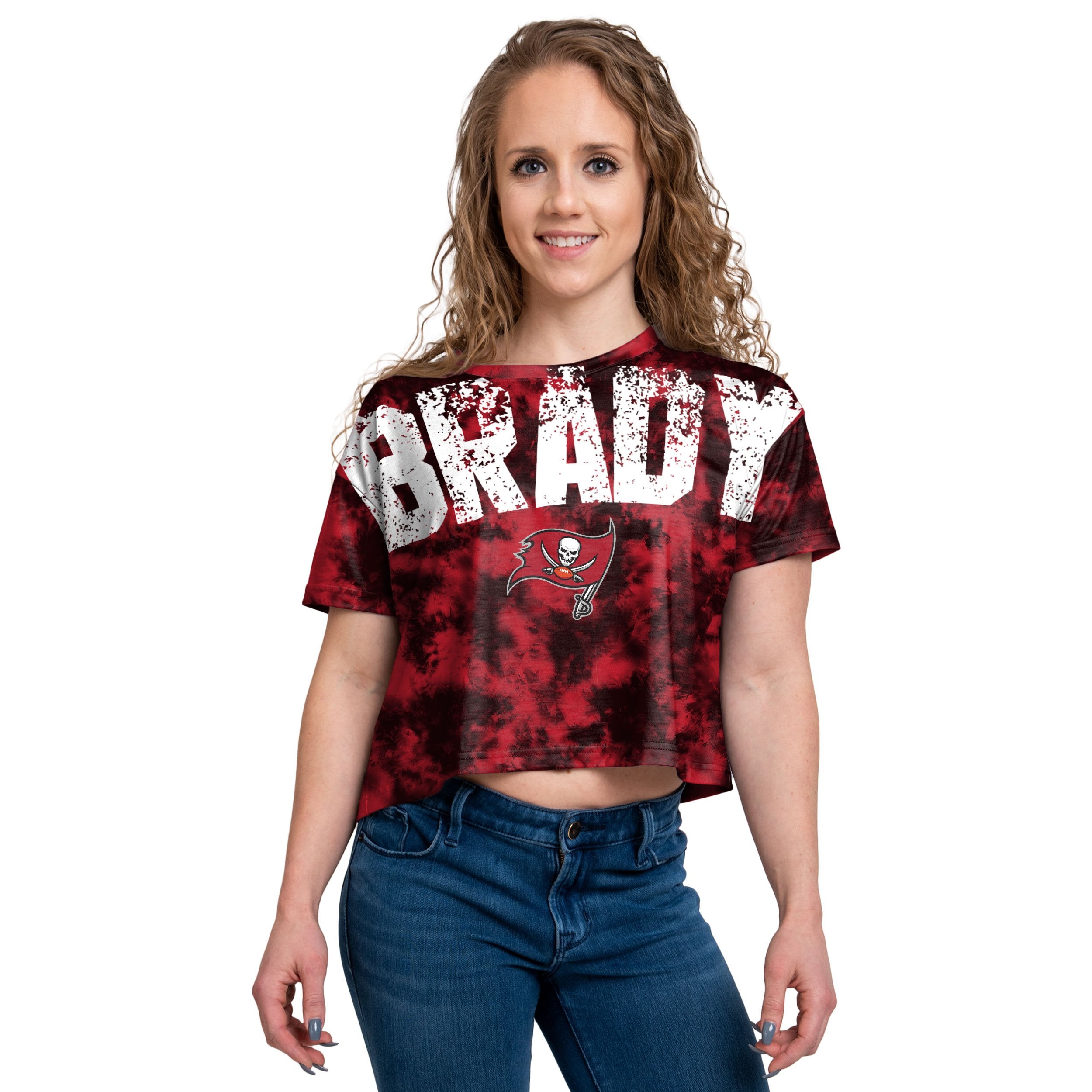 Women's Tom Brady White/Red Tampa Bay Buccaneers Plus Size Name