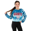 New York Giants NFL Womens Tie-Dye Rush Cropped Sweater