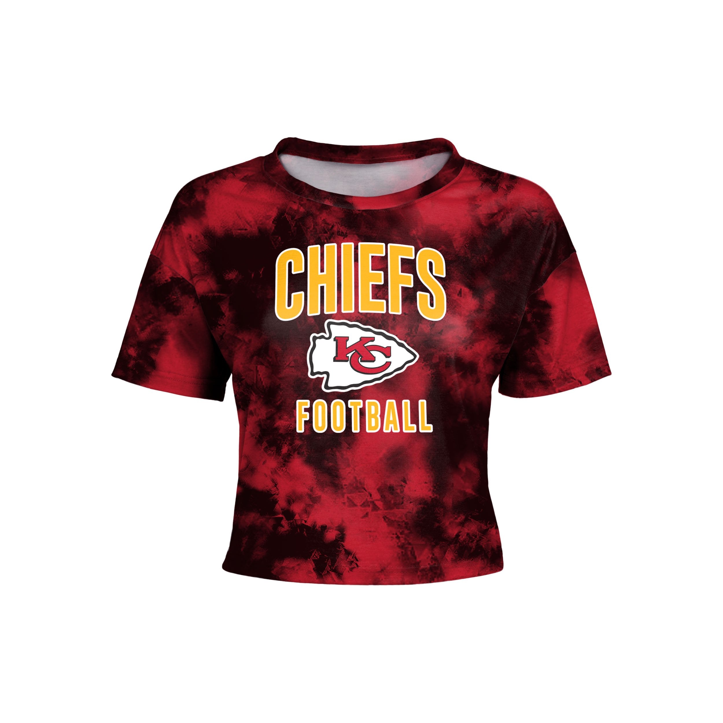 Women's '47 Black Kansas City Chiefs Cambridge Vintage Tubular Tie-Dye Crop  Top