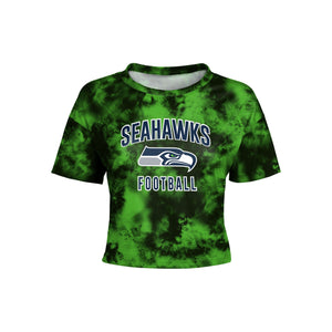 Seattle Seahawks NFL Womens To Tie-Dye For Crop Top