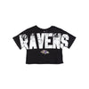 Baltimore Ravens NFL Womens Petite Distressed Wordmark Crop Top