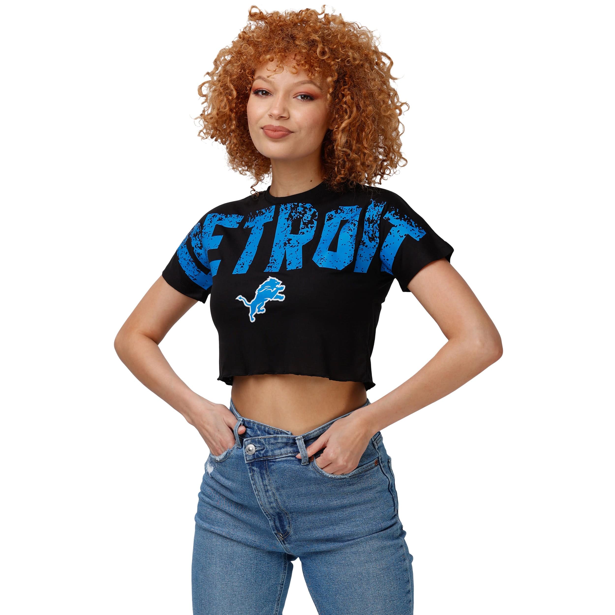 NFL Womens Distressed Wordmark Crop Top - Pick Team