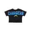 Los Angeles Chargers NFL Womens Petite Distressed Wordmark Crop Top