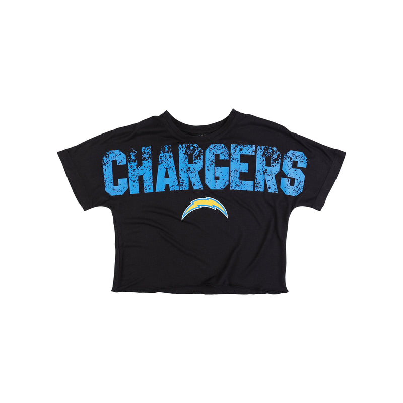 Los Angeles Chargers NFL Womens Black Big Logo Crop Top