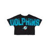 Miami Dolphins NFL Womens Petite Distressed Wordmark Crop Top