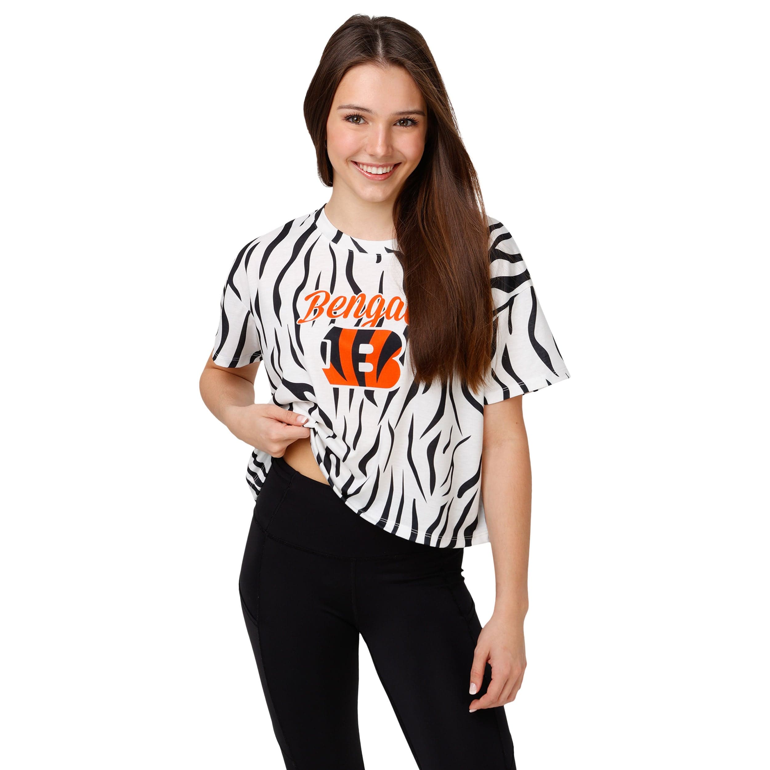 Cincinnati Bengals Womens Tie-Dye Big Logo Crop Top - XL