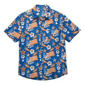 New York Mets MLB Mens Americana Button Up Shirt