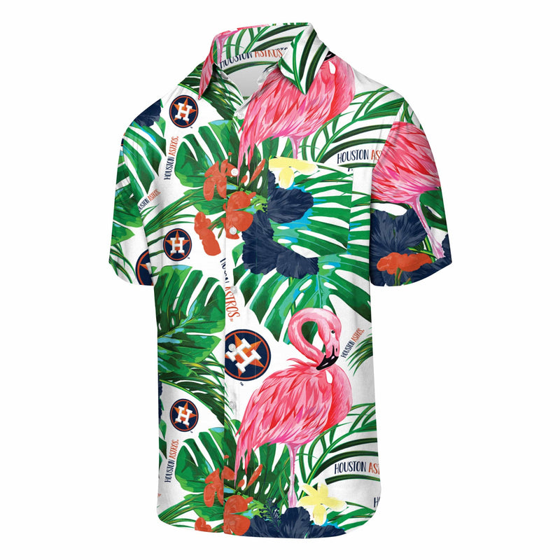 Seattle Mariners Mlb Mens Flamingo Button Up Shirt