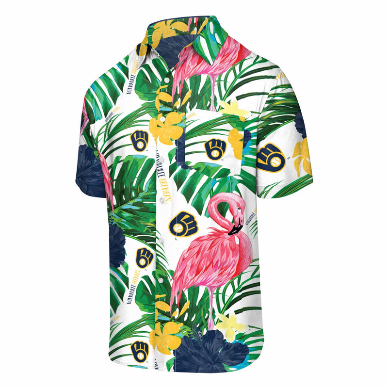 FOCO Tampa Bay Rays Flamingo Button Up Shirt, Mens Size: 2XL