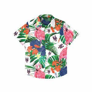 New York Mets MLB Mens Flamingo Button Up Shirt
