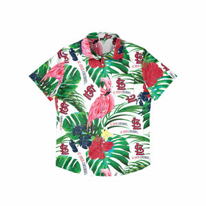 St Louis Cardinals MLB Mens Flamingo Button Up Shirt