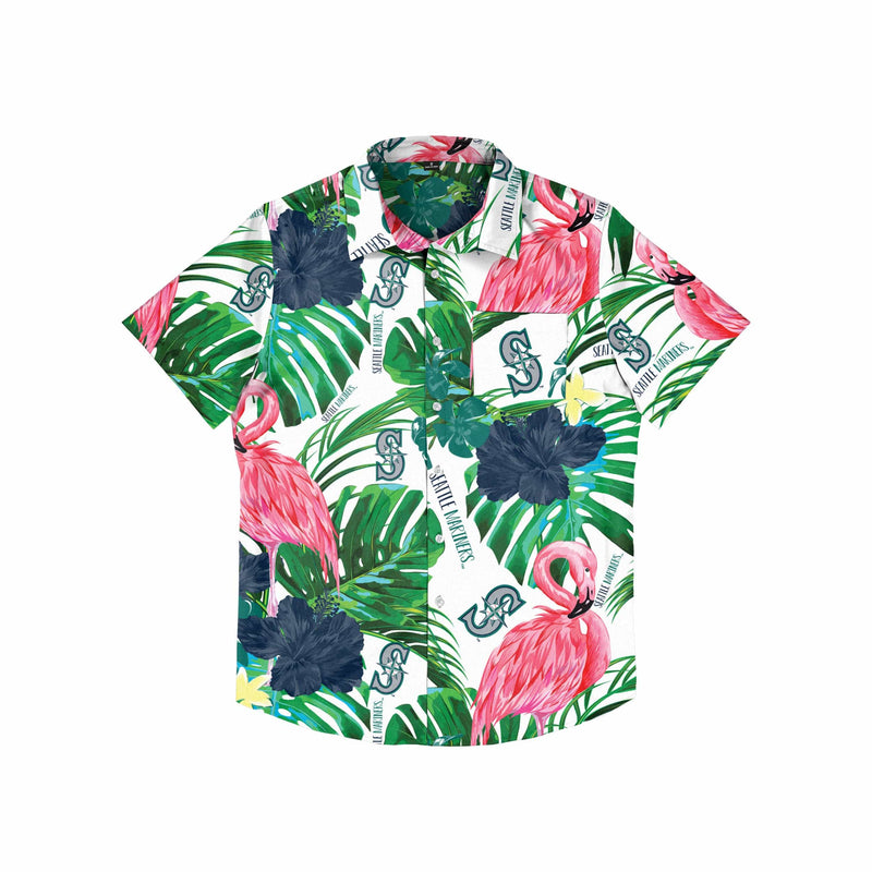 Seattle Mariners MLB Mens Floral Button Up Shirt