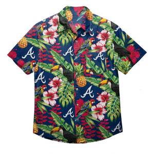 Atlanta Braves MLB Mens Floral Button Up Shirt
