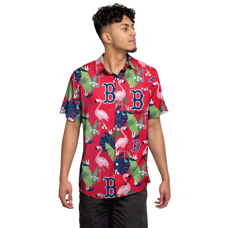 Boston Red Sox MLB Mens Floral Hawaiian Shirt - Banantees