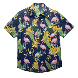 The best selling] Milwaukee Brewers MLB Flower Full Print 3D Hawaiian Shirt