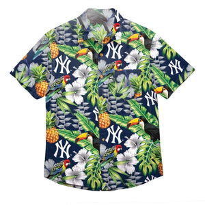 New York Yankees MLB Logo Blast Womens Hawaiian Shirt - Banantees